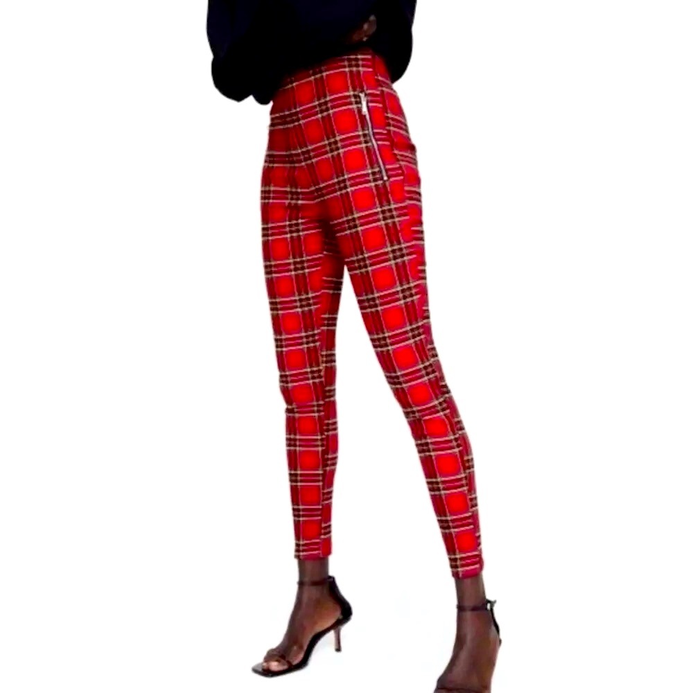 Zara Tartan Plaid Leggings 🆕